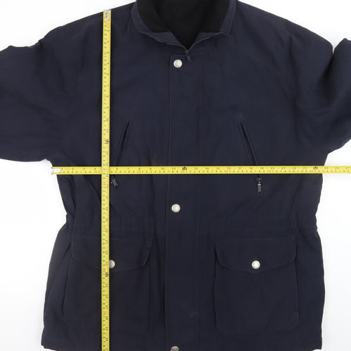 BHS Men’s Blue XL Parka Jacket Polyester Nylon Water Resistant