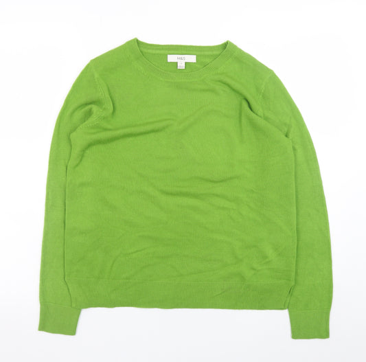 Marks and Spencer Women’s Green Acrylic Crew Neck Jumper Size 10