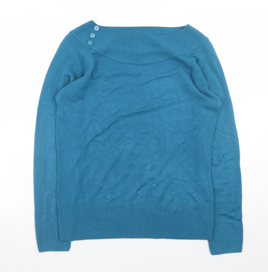 Marks and Spencer Women Blue Size 14 Boat Neck Jumper