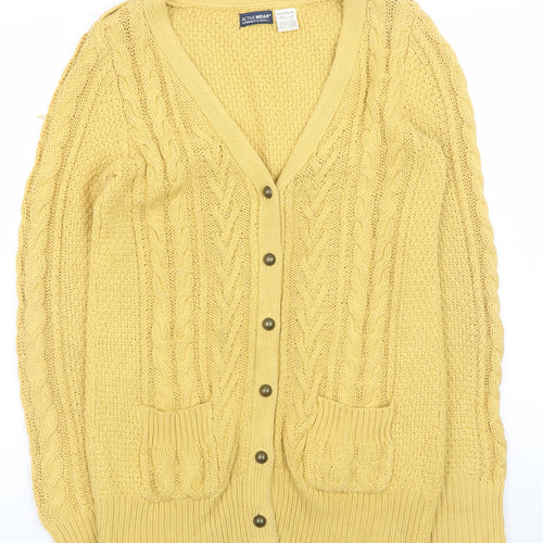 La Redoute Women Yellow Cable-Knit Cardigan Size 8/10