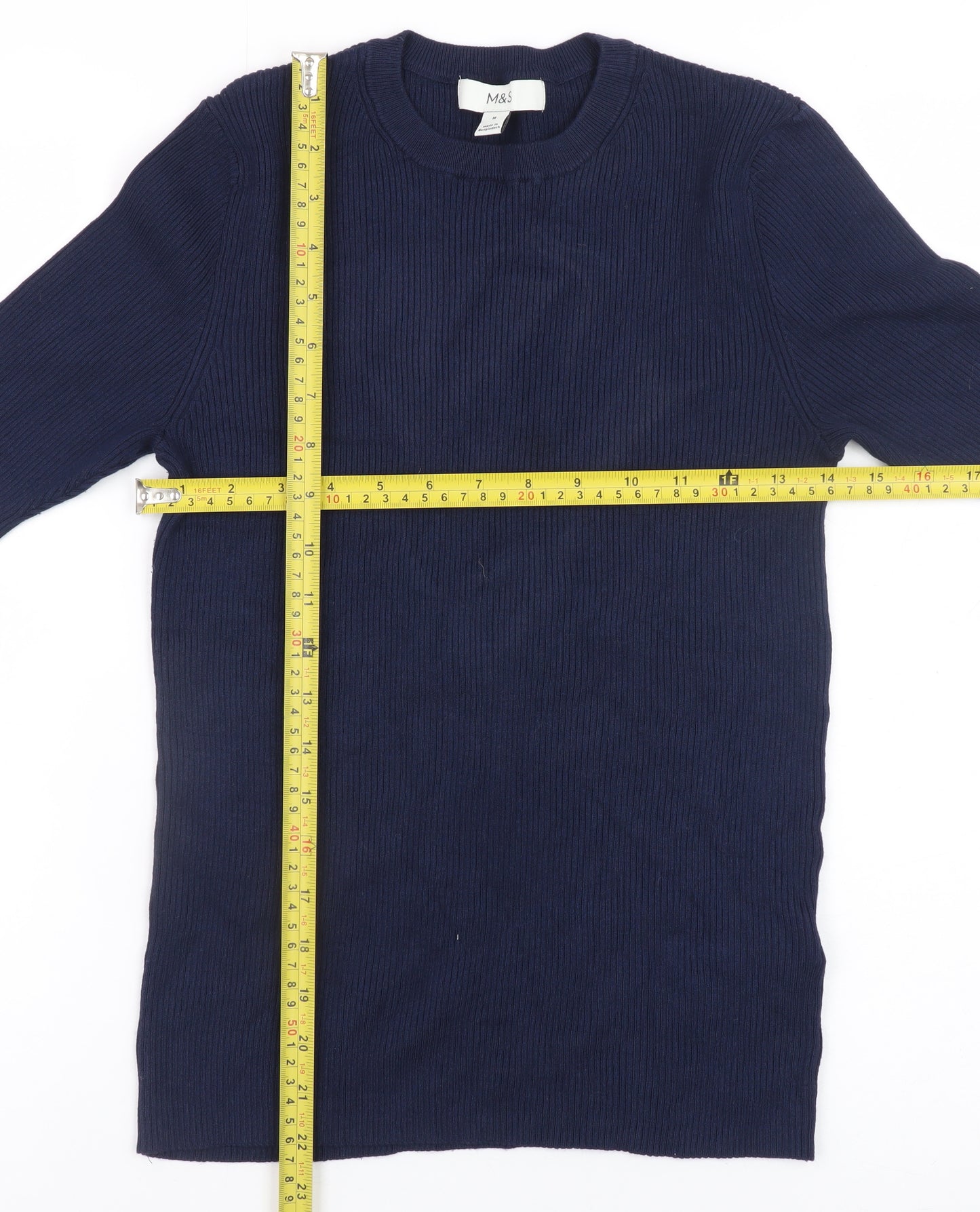 Marks and Spencer Women's Blue Medium Knit Pullover Jumper