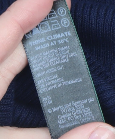 Marks and Spencer Women's Blue Medium Knit Pullover Jumper