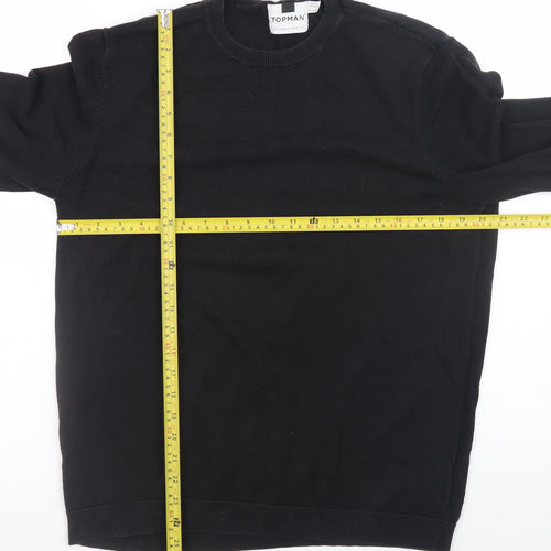 Topman Men’s Black Cotton Crew Neck Pullover Jumper Size L