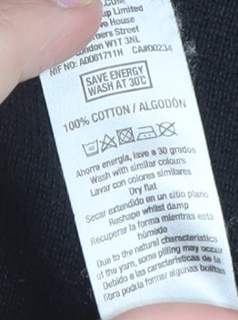 Topman Men’s Black Cotton Crew Neck Pullover Jumper Size L