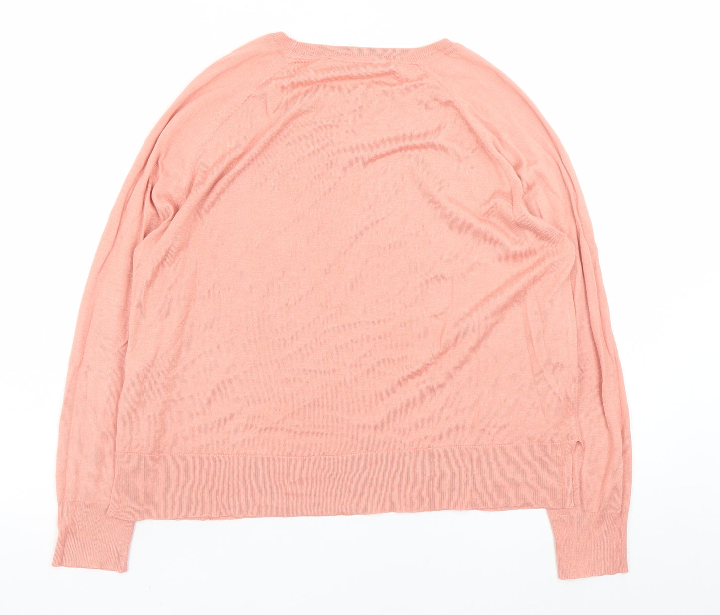 Zara Womens Pink Crew Neck Long Sleeve Pullover Jumper Size S