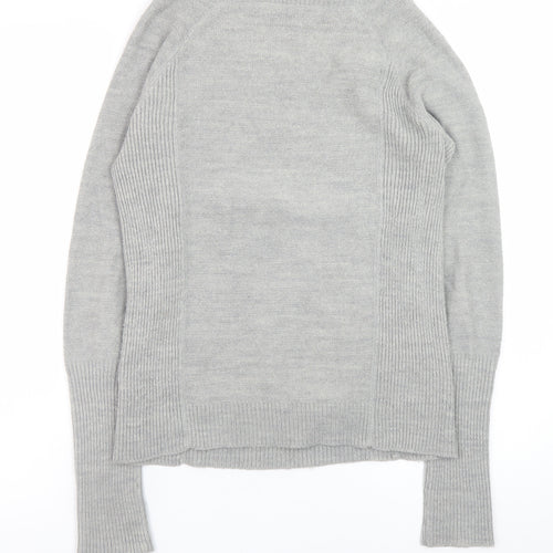 Terranova Women Grey Knit Pullover Jumper L Long Sleeve Crew Neck