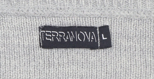 Terranova Women Grey Knit Pullover Jumper L Long Sleeve Crew Neck