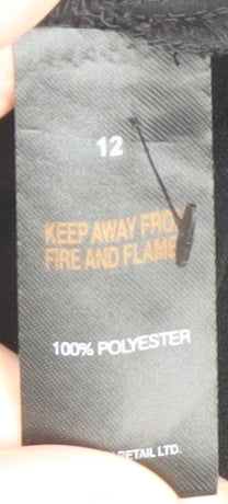 Papaya Womens Black Belted Long Trench Coat Size 12