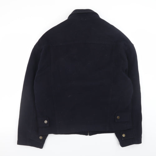 R.I Clothing Company Men's Blue Wool Bomber Jacket Size M