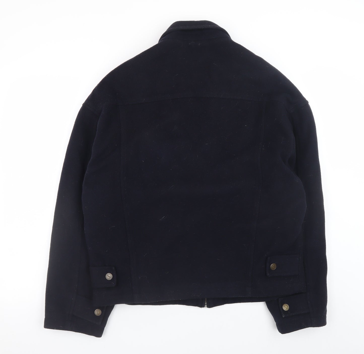 R.I Clothing Company Men's Blue Wool Bomber Jacket Size M
