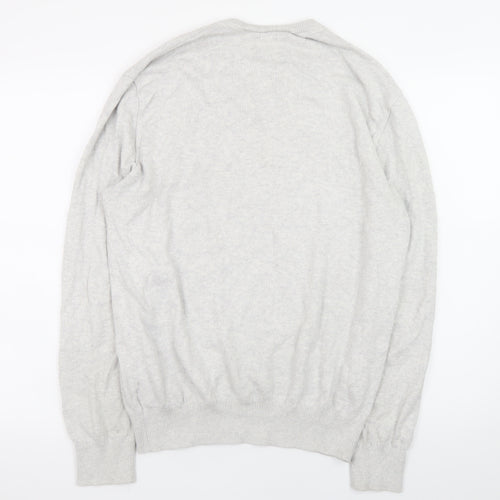 GAP Men’s Grey V-Neck Cotton Blend Pullover Jumper Size M