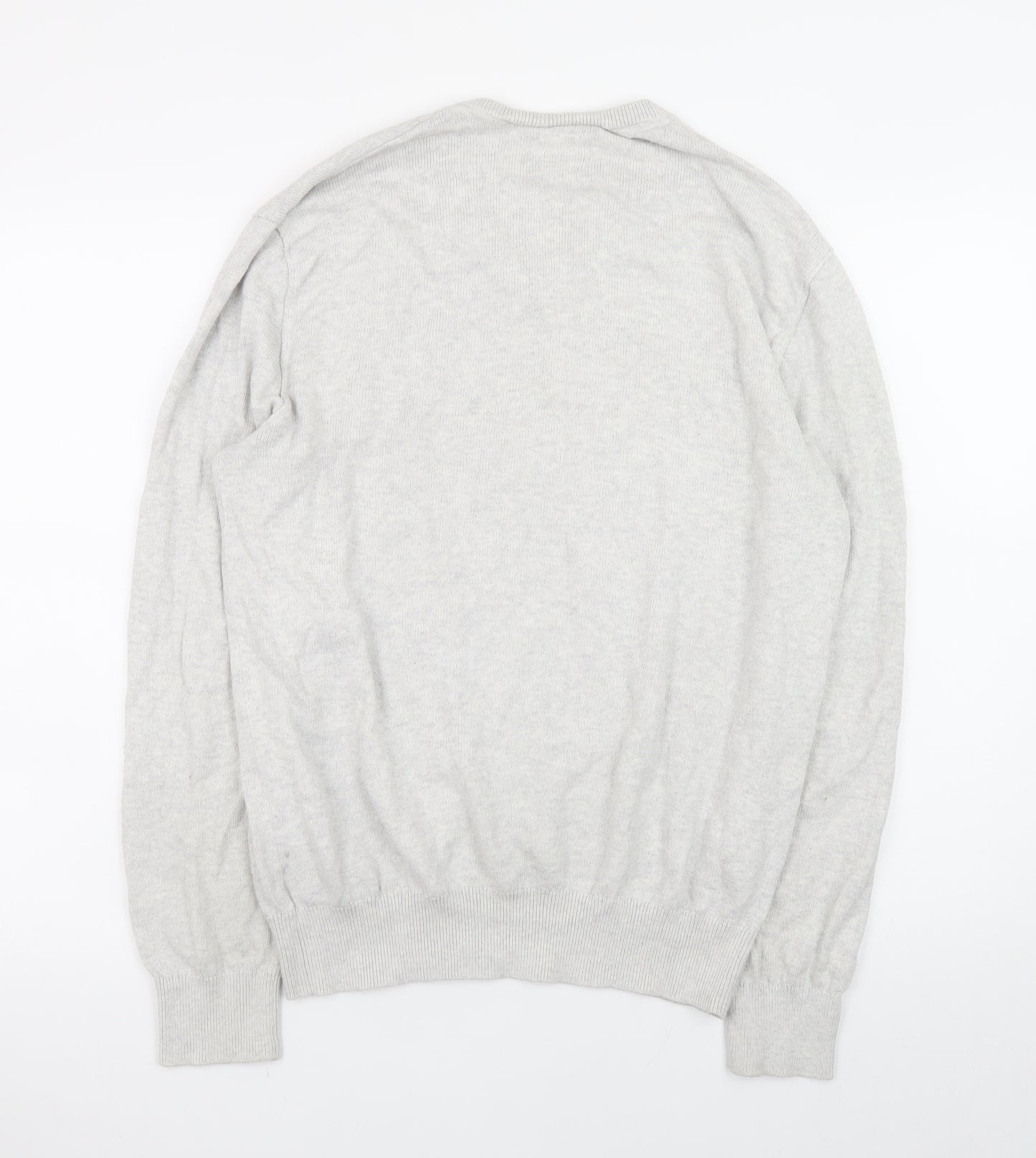 GAP Men’s Grey V-Neck Cotton Blend Pullover Jumper Size M