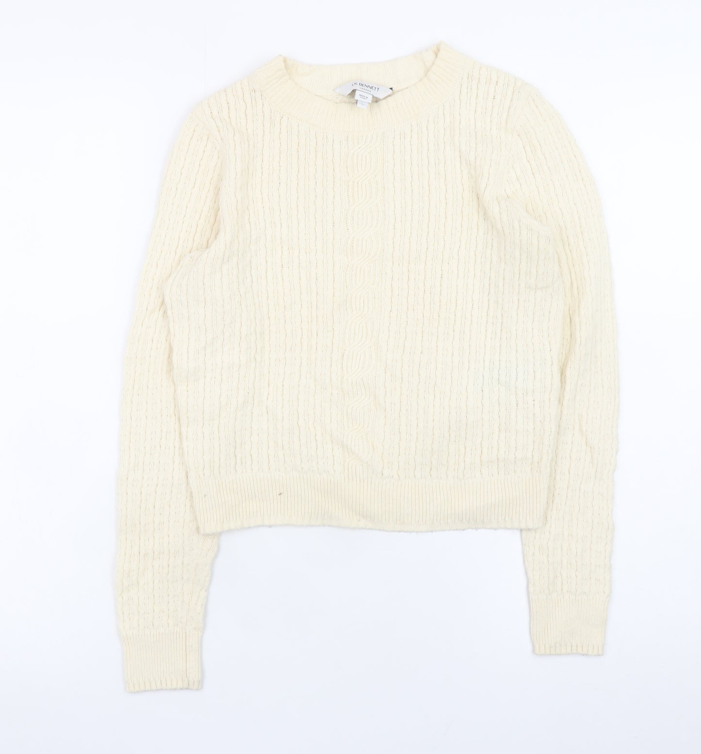 LK Bennett Women’s Ivory Cable-Knit Wool Cotton Jumper XS