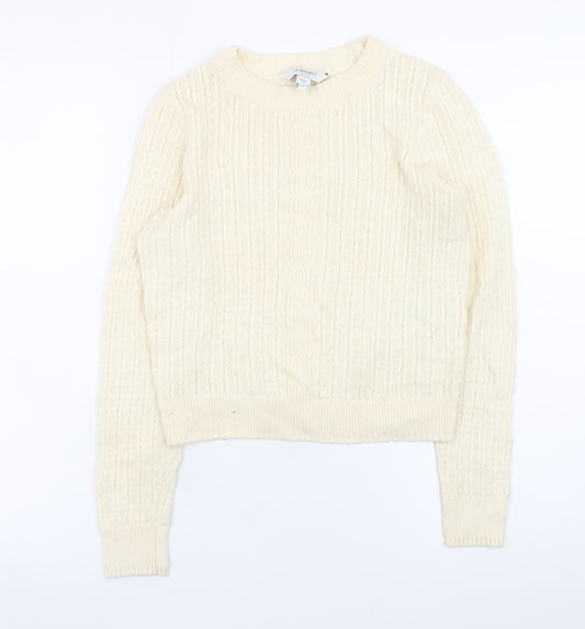 LK Bennett Women’s Ivory Cable-Knit Wool Cotton Jumper XS