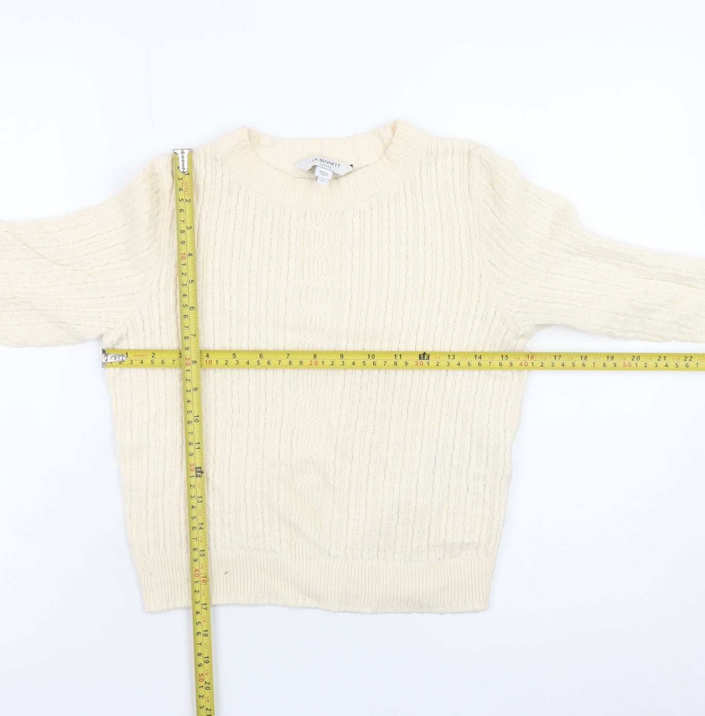 LK Bennett Women’s Ivory Cable-Knit Wool Cotton Jumper XS