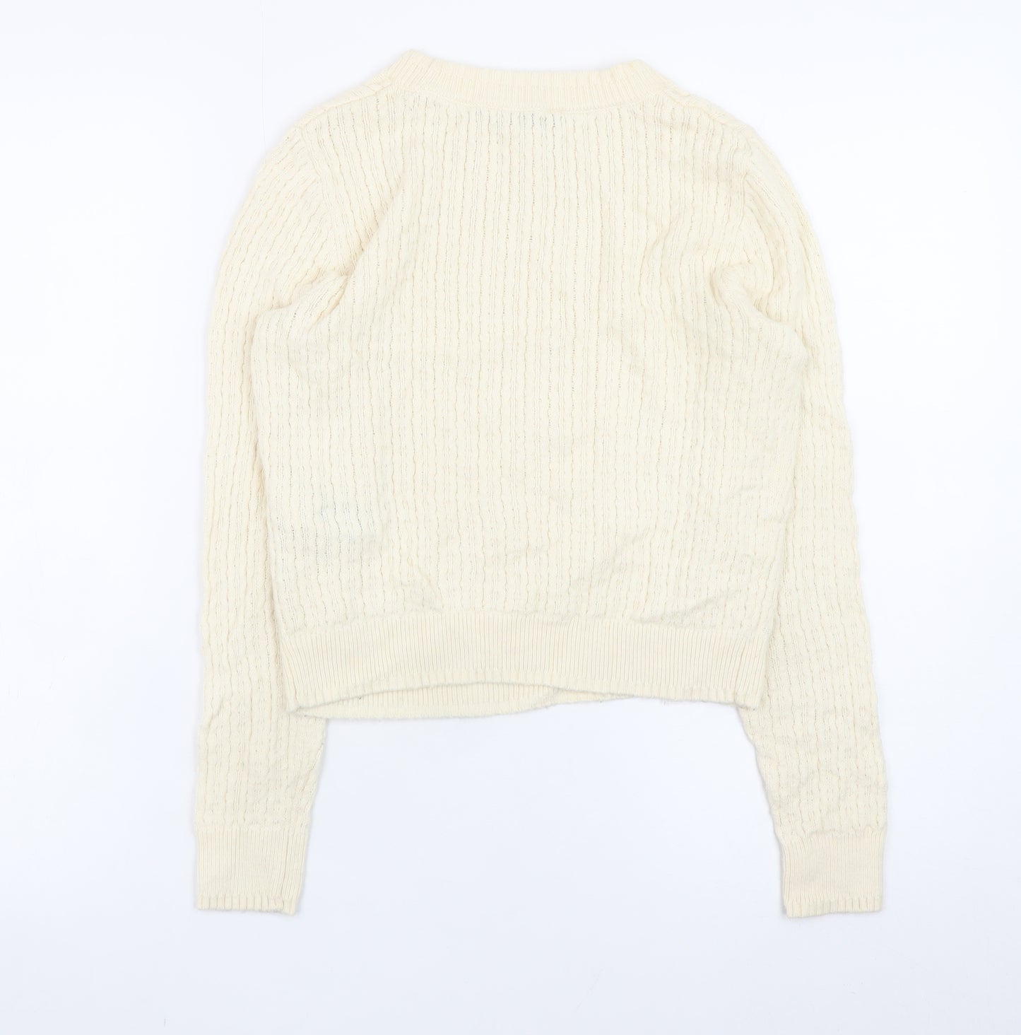 LK Bennett Women’s Ivory Cable-Knit Wool Cotton Jumper XS