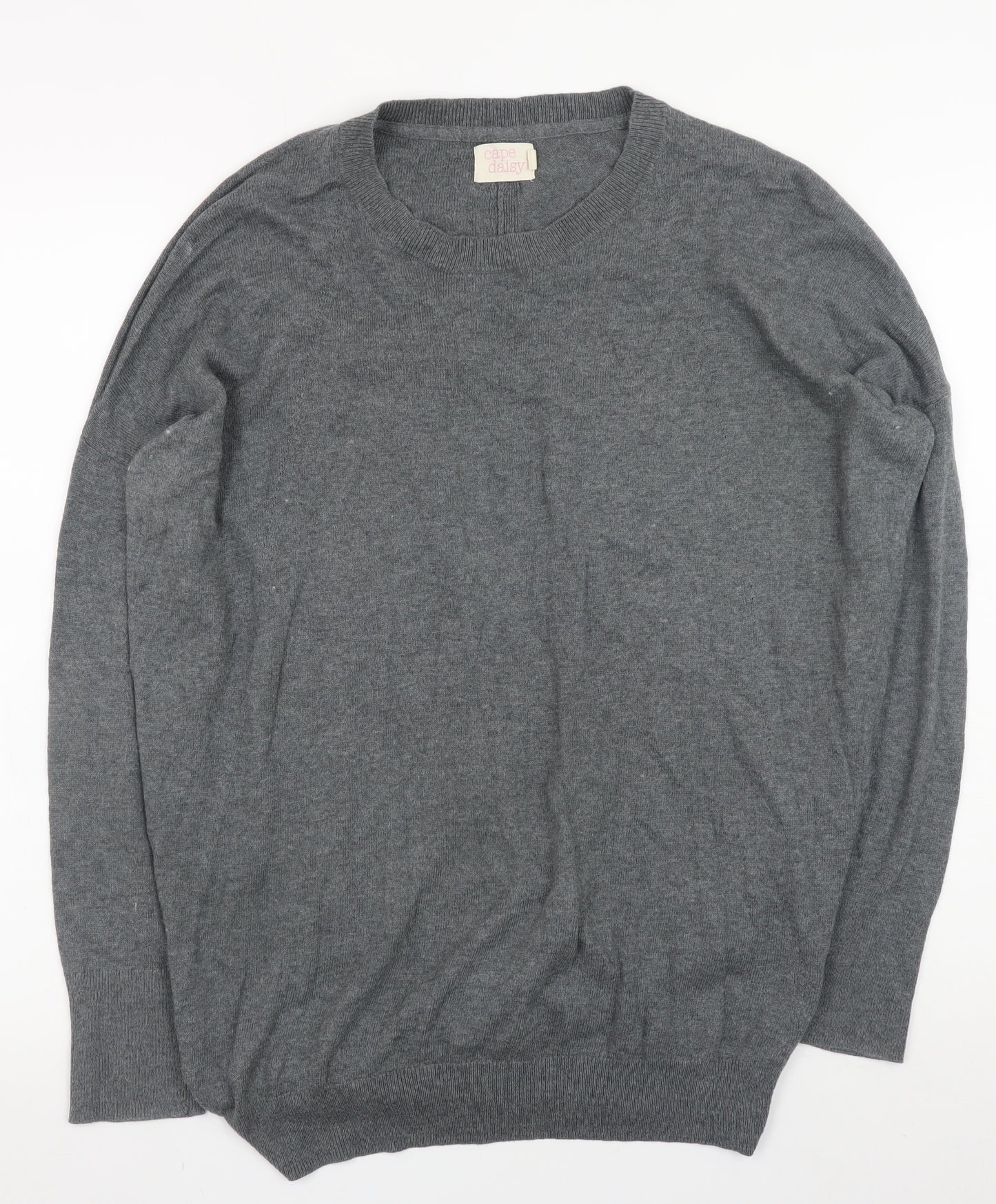 Cape Daisy Women’s Grey Crew Neck Long Sleeve Pullover Jumper Size M