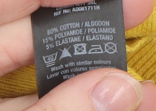 Miss Selfridge Women’s Yellow Henley Sleeveless Knit Jumper Size 10