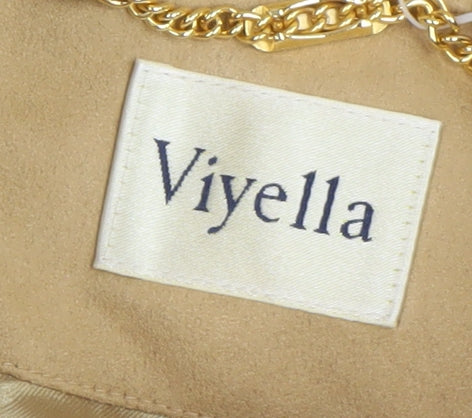 Viyella Women's Beige Mid-Length Button Jacket Size M