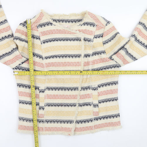 Marks and Spencer Women’s Multicoloured Striped Cotton Blend Jacket Size 14