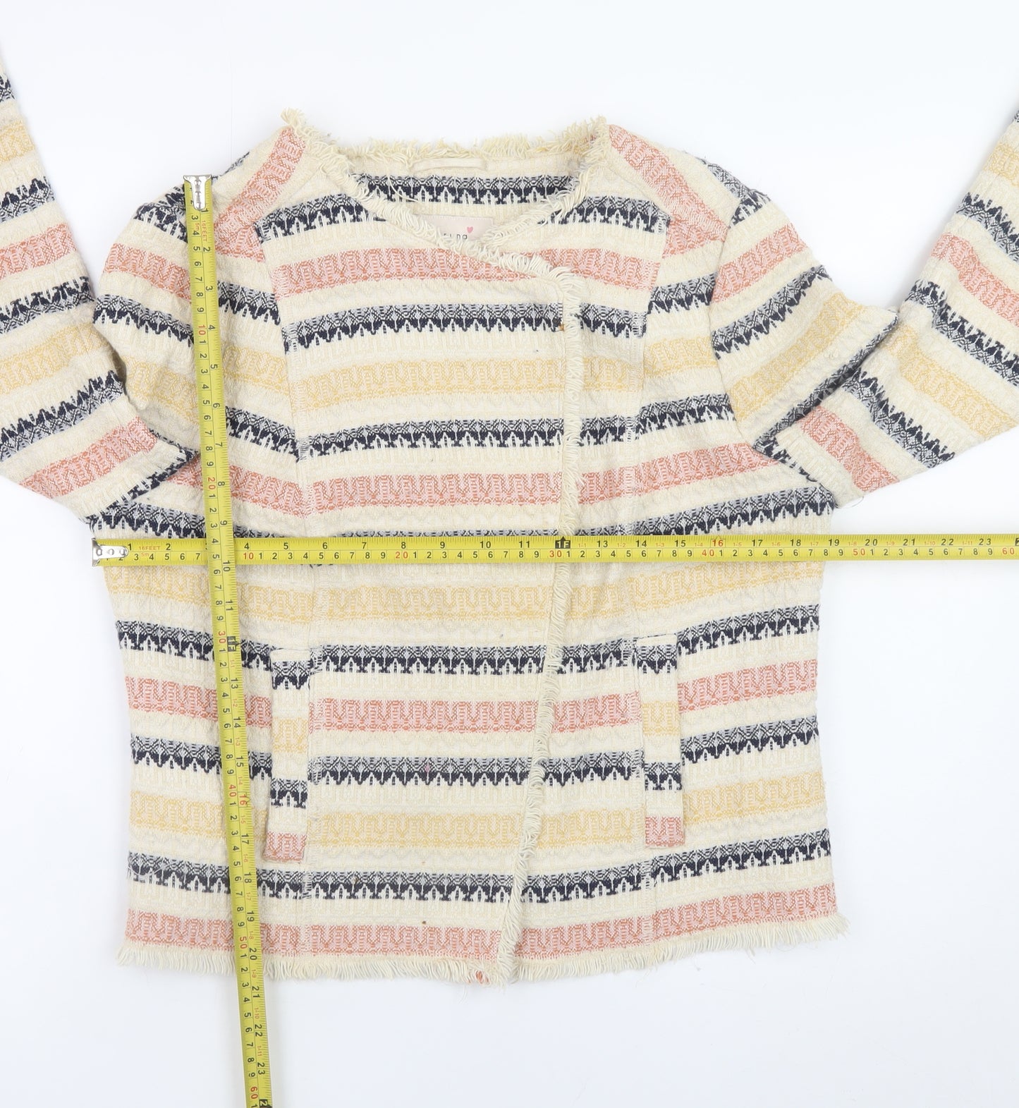 Marks and Spencer Women’s Multicoloured Striped Cotton Blend Jacket Size 14