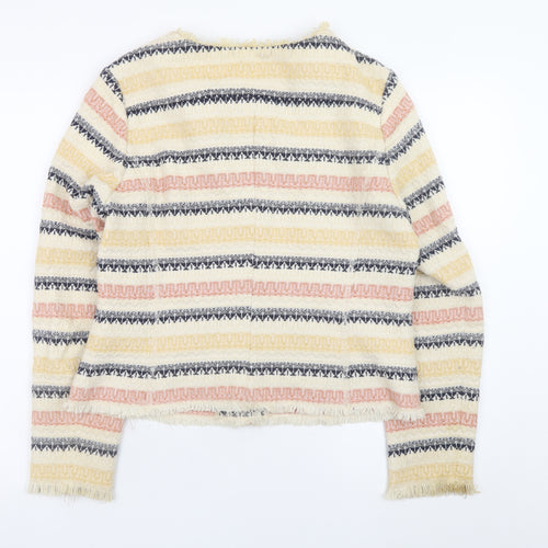 Marks and Spencer Women’s Multicoloured Striped Cotton Blend Jacket Size 14