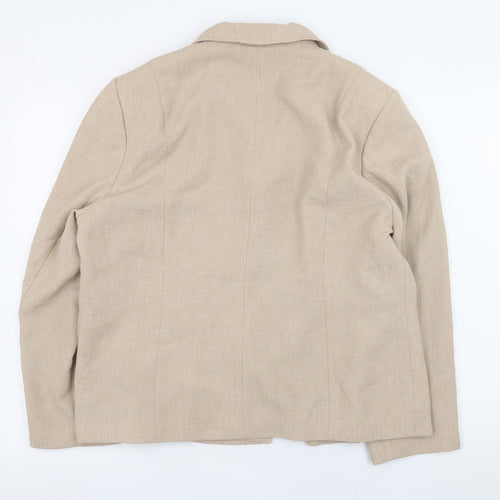 Eastex Women Beige Classic Blazer Jacket Size 16 Polyester Lined