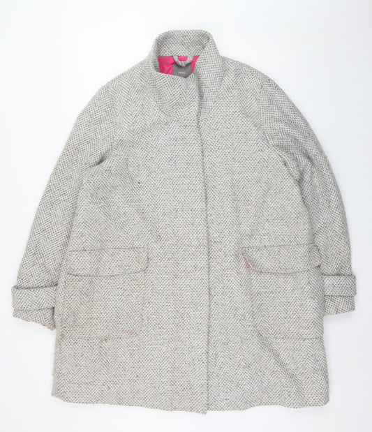 Next Women’s Grey Tweed Wool Blend Coat Size 20 Classic Overcoat