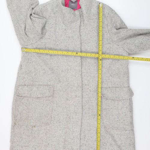 Next Women’s Grey Tweed Wool Blend Coat Size 20 Classic Overcoat