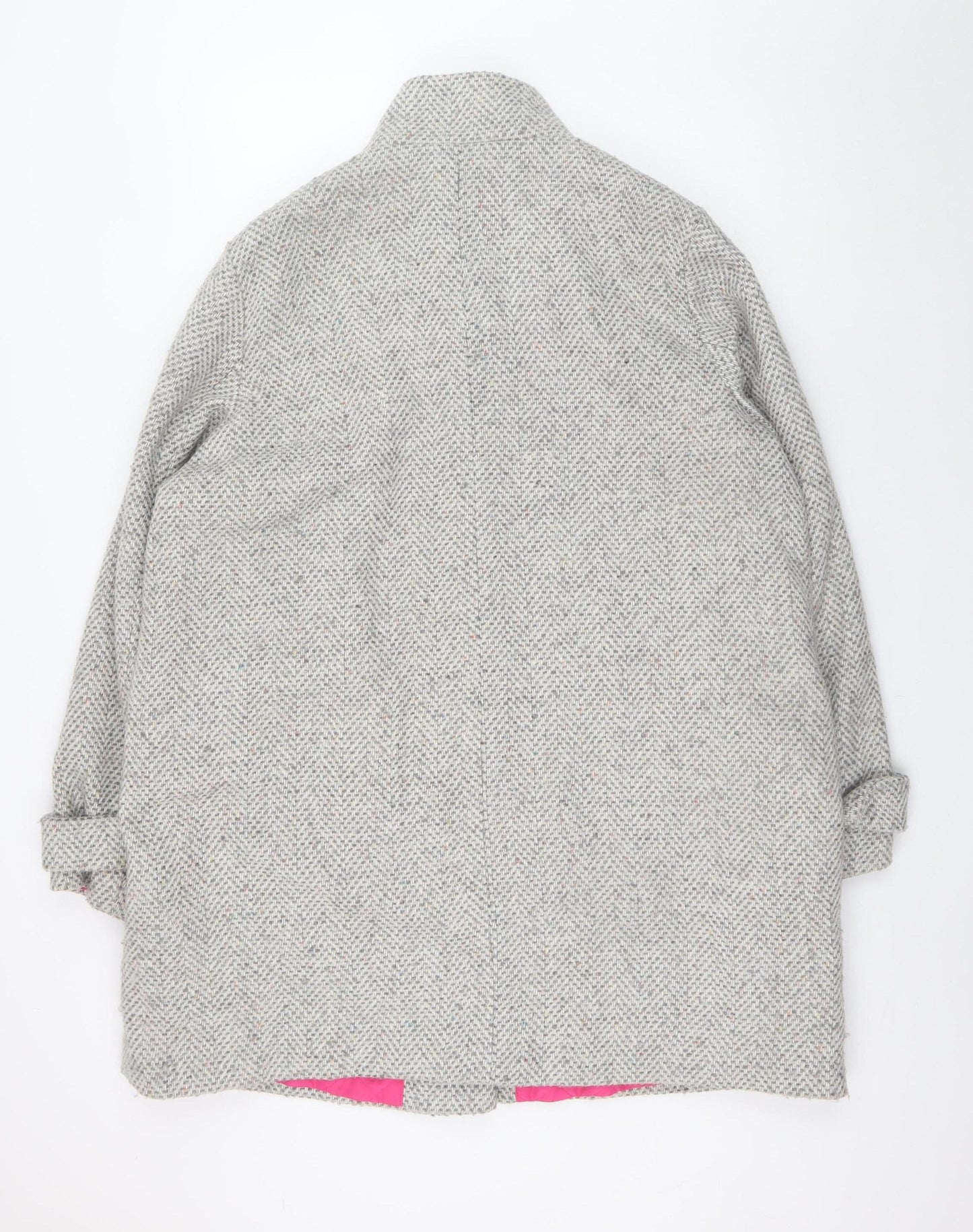 Next Women’s Grey Tweed Wool Blend Coat Size 20 Classic Overcoat