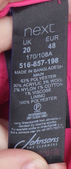 Next Women’s Grey Tweed Wool Blend Coat Size 20 Classic Overcoat