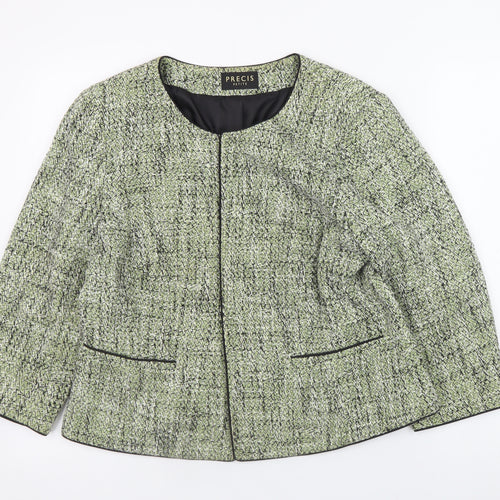 Precis Petite Women’s Green Tweed Classic Blazer Size 16