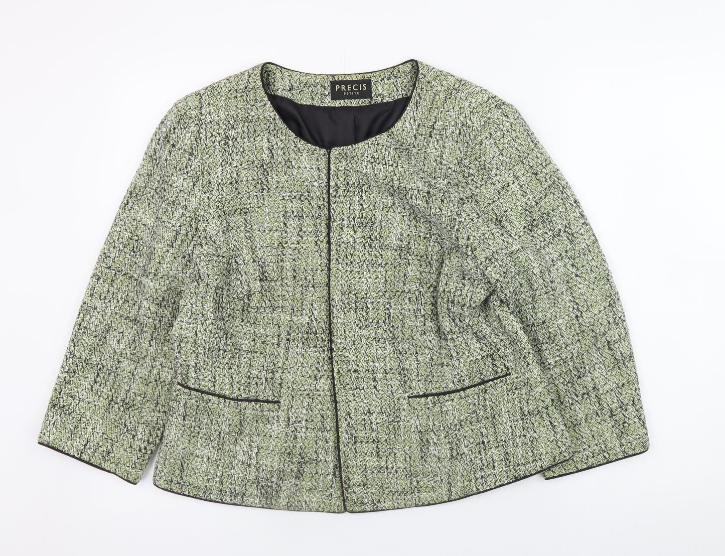 Precis Petite Women’s Green Tweed Classic Blazer Size 16