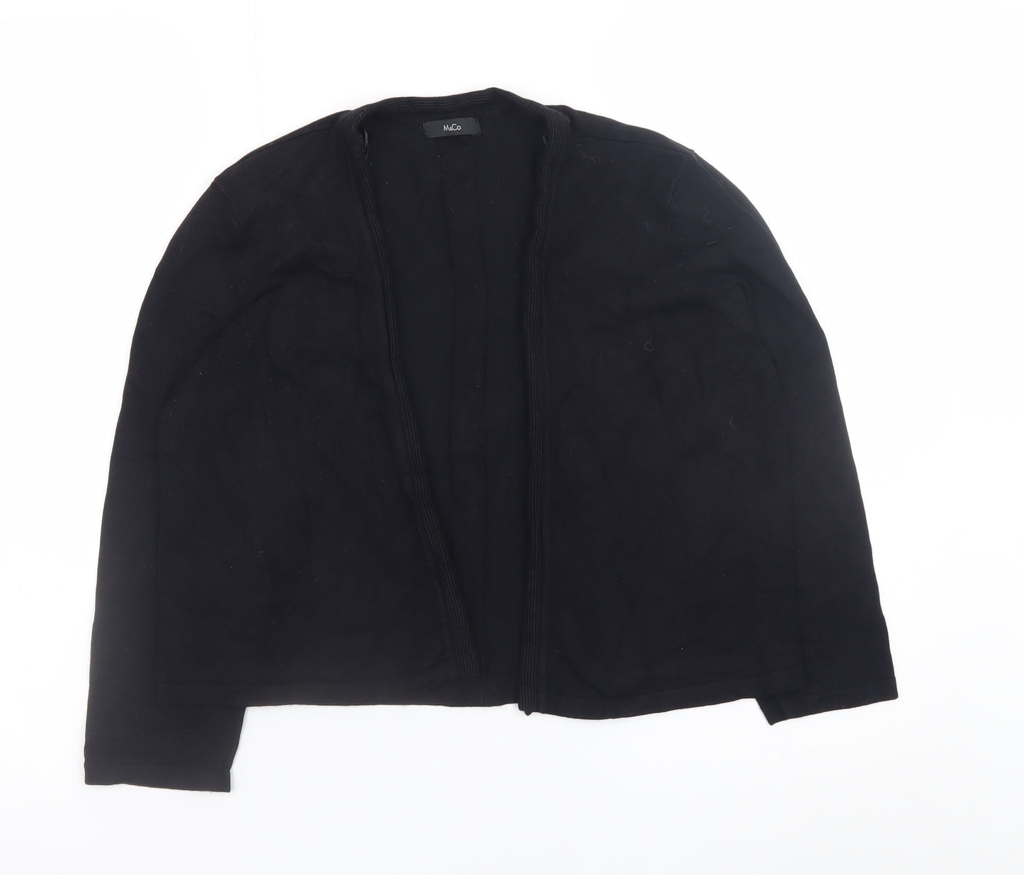 M&Co Women’s Black Size 12 Open Front Long Sleeve Cardigan