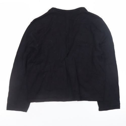M&Co Women’s Black Size 12 Open Front Long Sleeve Cardigan
