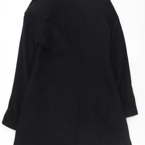 Killah Women's Black Wool Pea Coat XS Mid-Length Classic Style