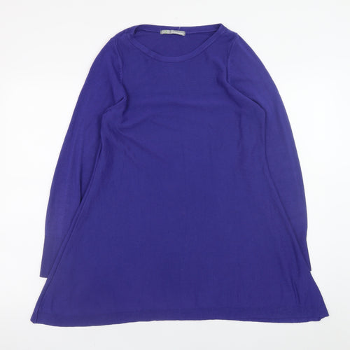 Marks and Spencer Women Purple Size 10 A-Line Knit Dress
