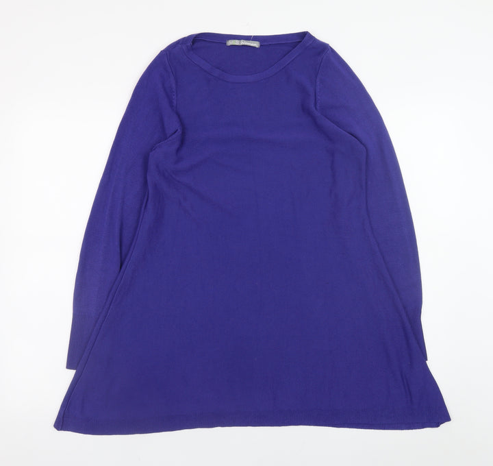 Marks and Spencer Women Purple Size 10 A-Line Knit Dress