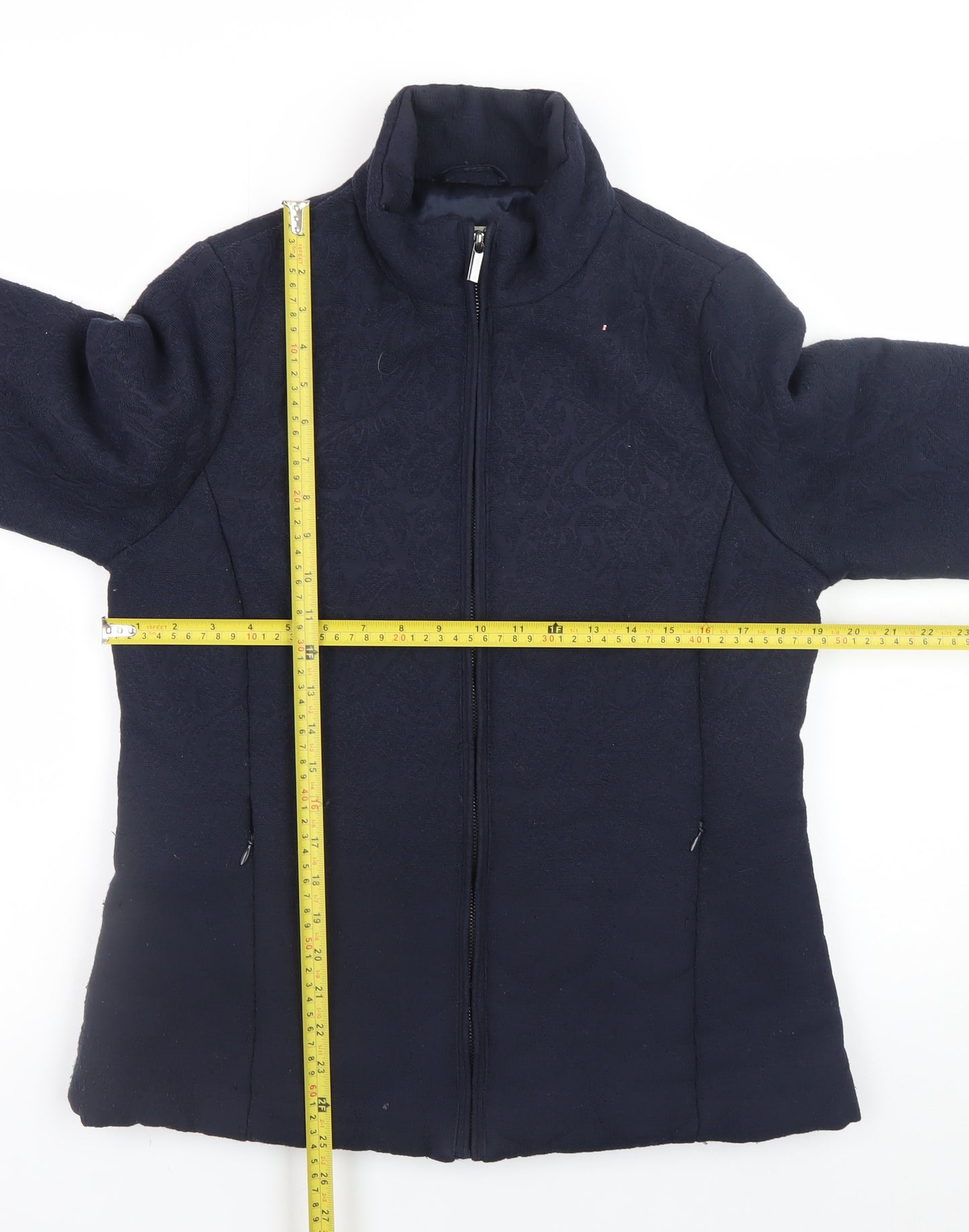 Monsoon Women’s Blue Wool Blend Full Zip Jacket Size 12