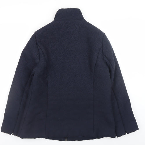 Monsoon Women’s Blue Wool Blend Full Zip Jacket Size 12