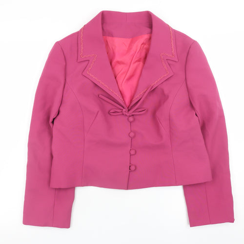 Petite Française Women's Pink Size 16 Classic Blazer Jacket