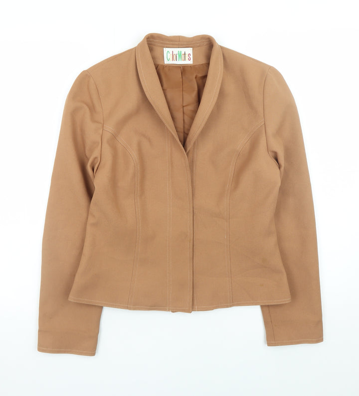 ColorMates Womens Beige Size 10 Vintage Twill Blazer Jacket