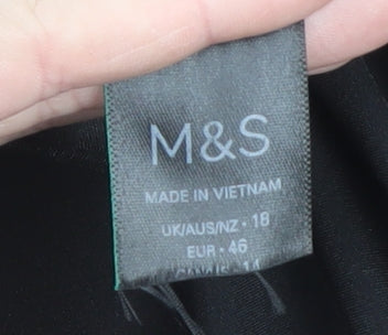 Marks and Spencer Women's Black Long Overcoat Size 18