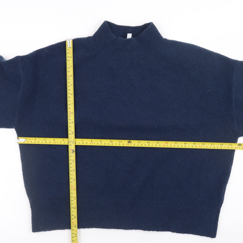 & Other Stories Women Blue Mock Neck Pullover Jumper Size 12