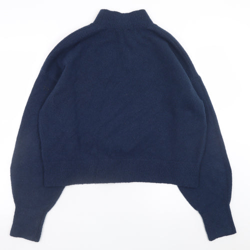 & Other Stories Women Blue Mock Neck Pullover Jumper Size 12