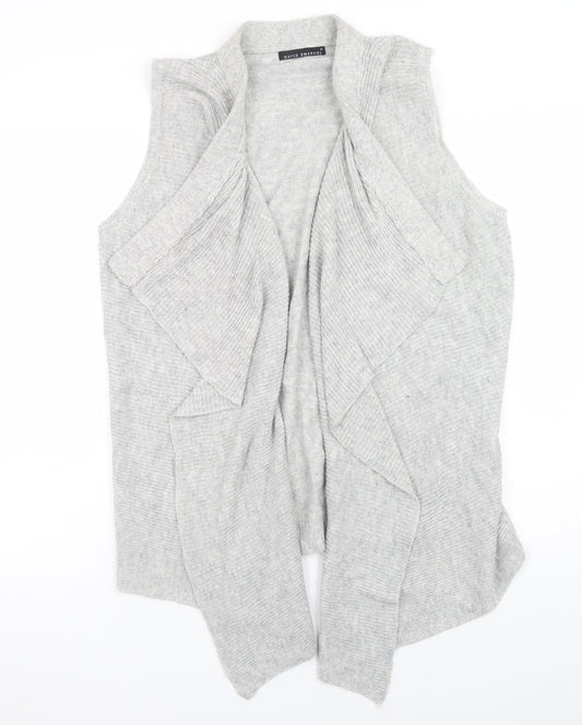 David Emanuel Women's Grey Sleeveless Wrap Knit Cardigan M