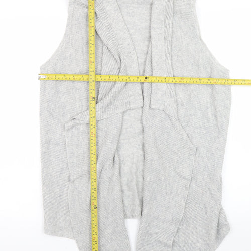 David Emanuel Women's Grey Sleeveless Wrap Knit Cardigan M