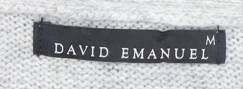 David Emanuel Women's Grey Sleeveless Wrap Knit Cardigan M