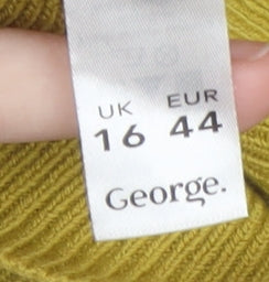 George Women’s Yellow Acrylic Pullover Jumper Size 16