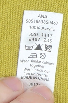 George Women’s Yellow Acrylic Pullover Jumper Size 16